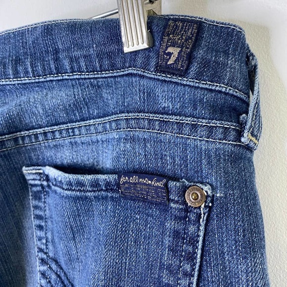 7 for all mankind DOJO Jeans / Flare Leg / Lattice Pocket / Medium Wash Sz 29 - Picture 8 of 12